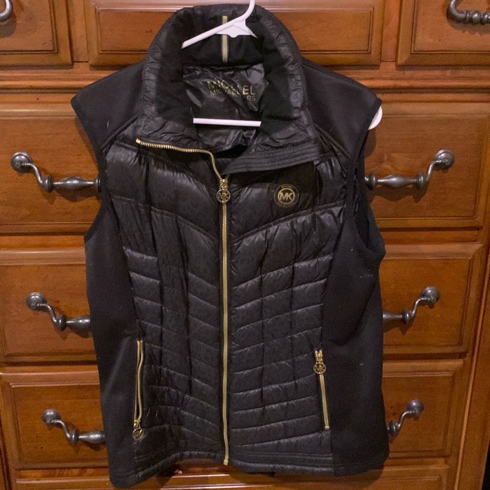 Michael Kors black leopard vest